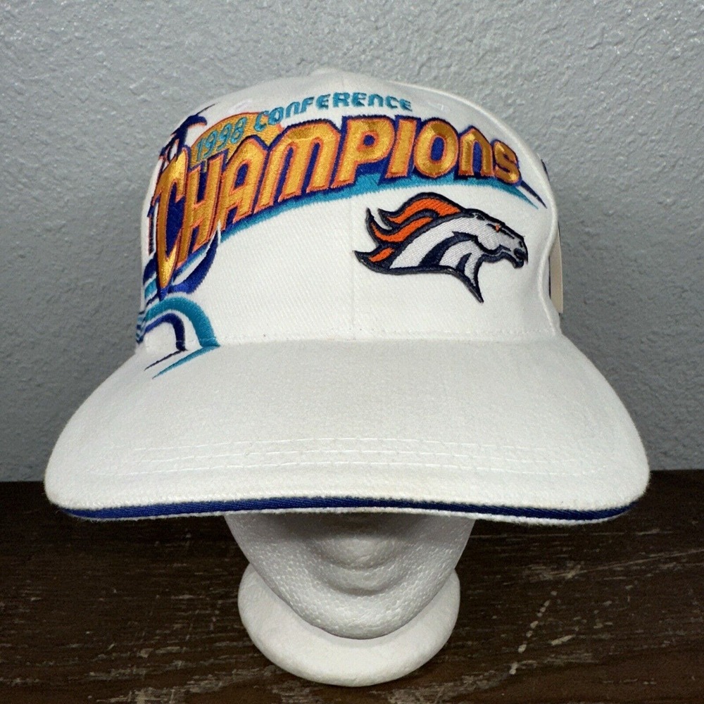 (NEW) 1998 Denver Broncos Hat Conference Champions Official NFL Locker Room Cap